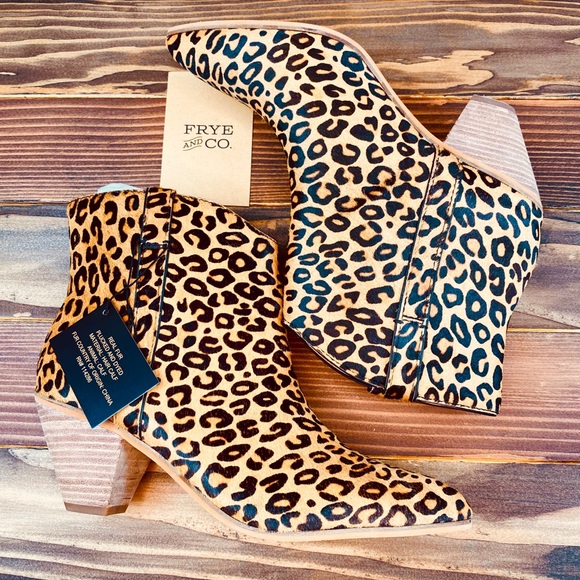 Frye Shoes - Leopard Frye and Co. Maley Pull Tab Booties Size 9